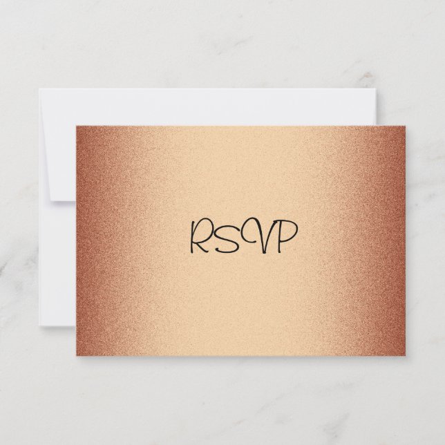 Carte de réponse RSVP Elegant Cuivre Bronze (Devant)