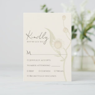 Carte de réponse RSVP Elegant Daisy Fleur sauvage
