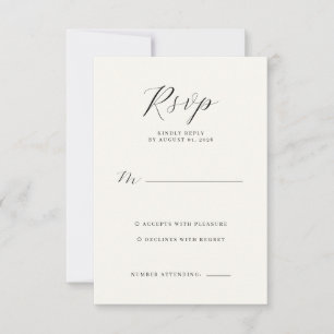Carte de réponse RSVP élégante couleur blanc cassé