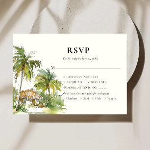 Carte de réponse RSVP élégante de destination trop