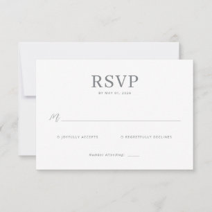 Carte de réponse RSVP élégante en nuances de gris