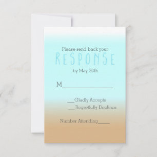 Carte de réponse RSVP élégante ombrée de plage Inv