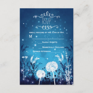 Carte de réponse RSVP Étoiles de ciel nocturne enc