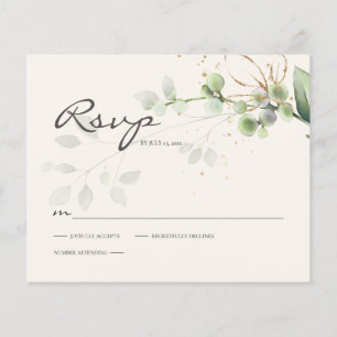 Carte de réponse RSVP Eucalyptus Budget