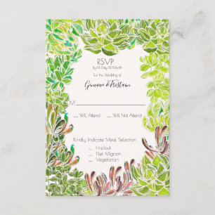 Carte de réponse RSVP Faire-part de mariage de thè