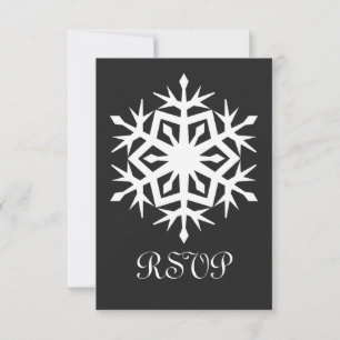 Carte de réponse RSVP Flocons de neige hivernaux e