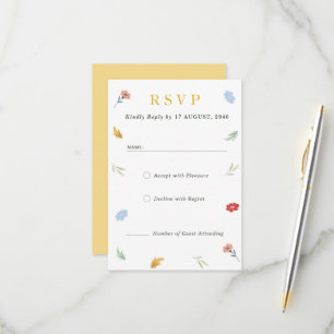 Carte de réponse RSVP florale joyeux et colorée