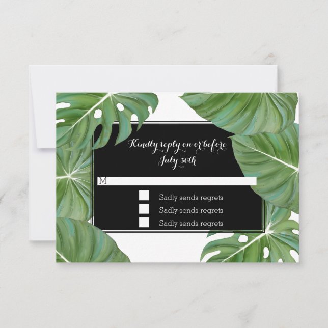 Carte de réponse RSVP Foliing Feuilles de feuilles (Devant)