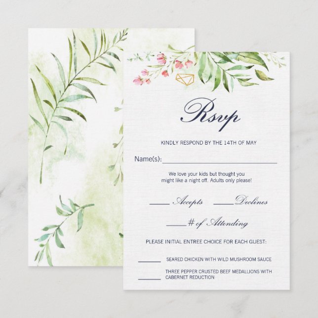 Carte de réponse RSVP Geo Envy (Devant / Derrière)