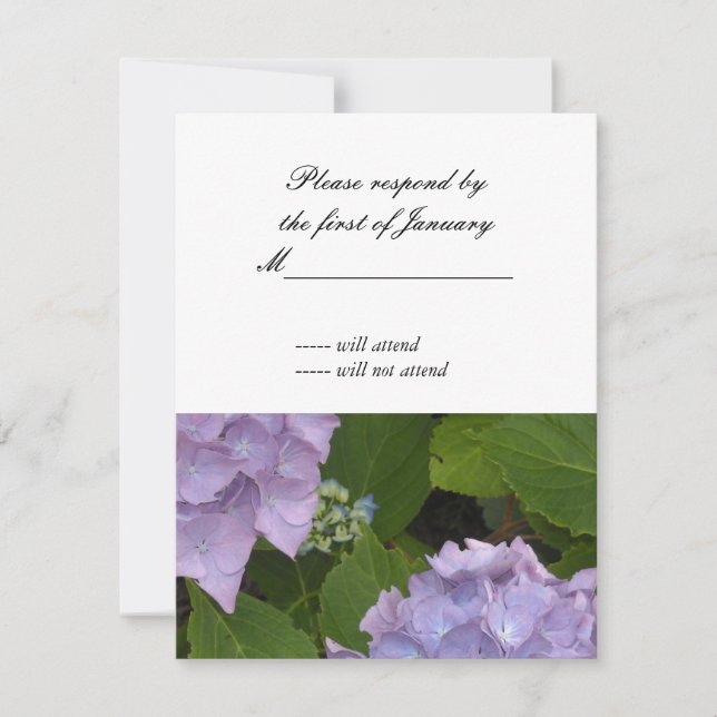Carte de réponse RSVP Hydrangea (Devant)
