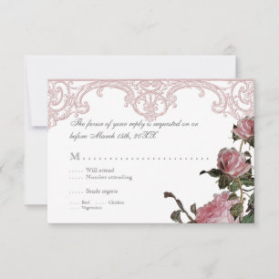 Carte de réponse RSVP - Invitation Trellis Rose Vi