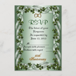 Carte de réponse RSVP irlandaise 50e anniversaire