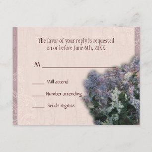 Carte de réponse RSVP - Lilacs impressionnistes