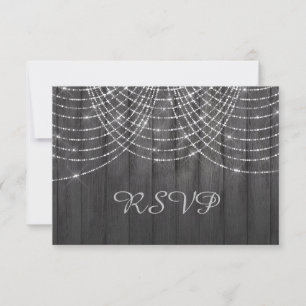 CARTE DE RÉPONSE RSVP LUMIÈRE FÉERIQUE EN BOIS RUS