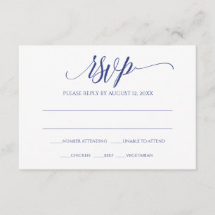 Carte de réponse RSVP   Luxe Calligraphie (Royal B