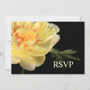 Carte de réponse RSVP Mariage Fleur Jaune Invite