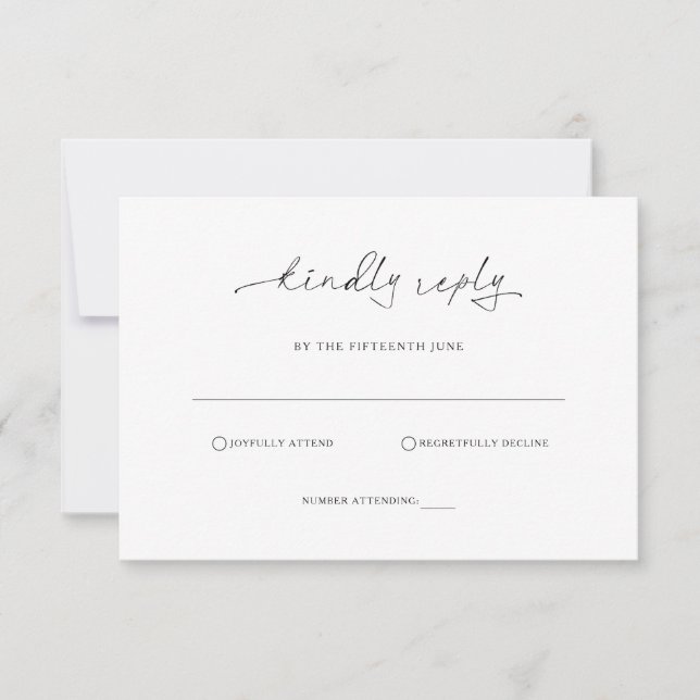 Carte de réponse RSVP minimaliste simple (Devant)