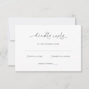 Carte de réponse RSVP minimaliste simple