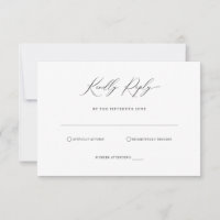 Carte de réponse RSVP minimaliste simple