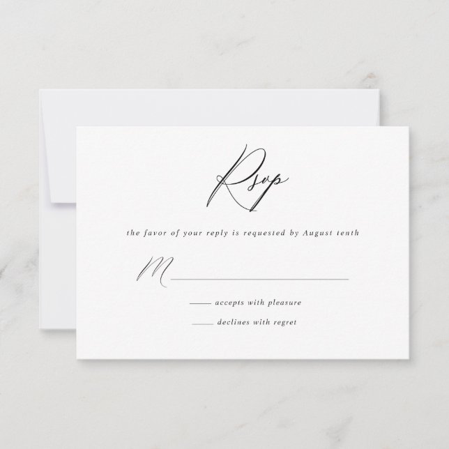 Carte de réponse RSVP minimaliste simple (Devant)