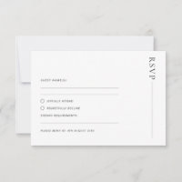 Carte de réponse RSVP minimaliste simple