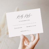 Carte de réponse RSVP minimaliste simple