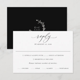 Carte de réponse RSVP moderne et sophistiquée pour