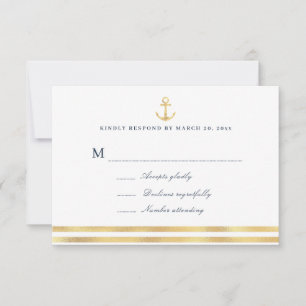 carte de réponse RSVP moderne sur le thème maritim