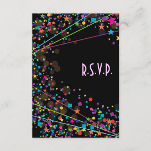 Carte de réponse RSVP Neon Lights Sweet 16 Club Pa