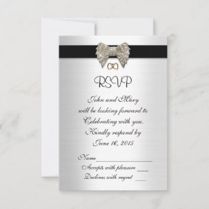 Carte de réponse Rsvp noir et blanc