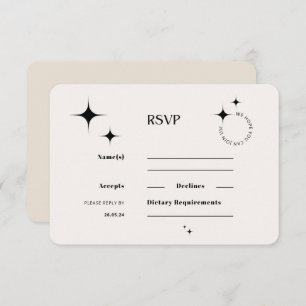 Carte de réponse RSVP OLIVIA moderne ivoire célest