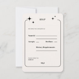Carte de réponse RSVP OLIVIA moderne ivoire célest