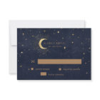 Carte de réponse RSVP or Crescent Céleste Lune
