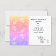 Carte de réponse rsvp pastel Hearts