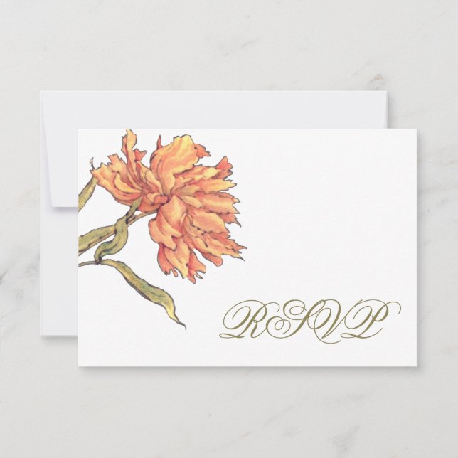Carte de réponse RSVP Peach Peony (Devant)