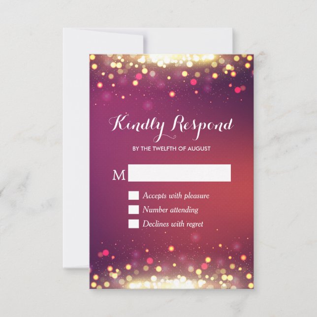 Carte de réponse RSVP points de glitter or moderne (Devant)
