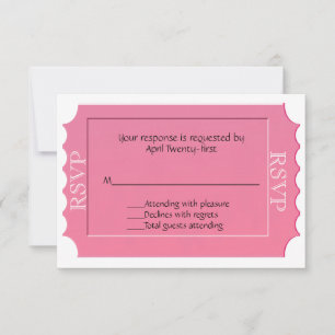 Carte de réponse RSVP pour billet à usage général 