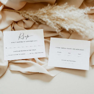 Carte de réponse RSVP pour deux invités   Choix de