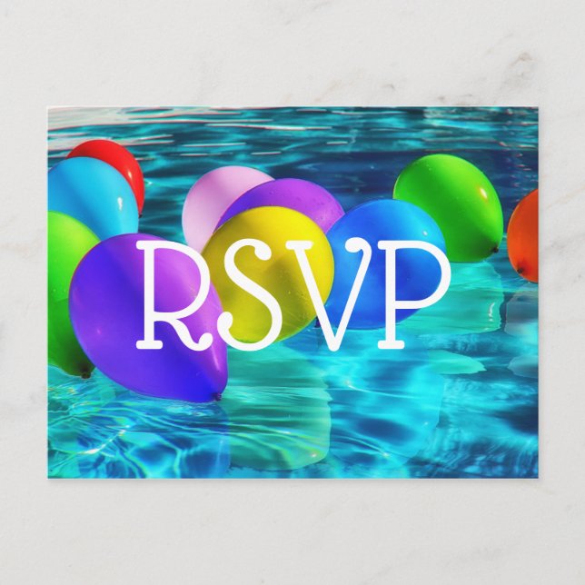 Carte de réponse RSVP pour fête au bord de la pisc (Devant)