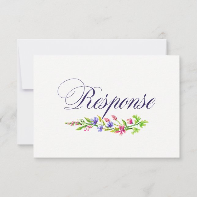 Carte de réponse RSVP pour invitation de mariage f (Devant)