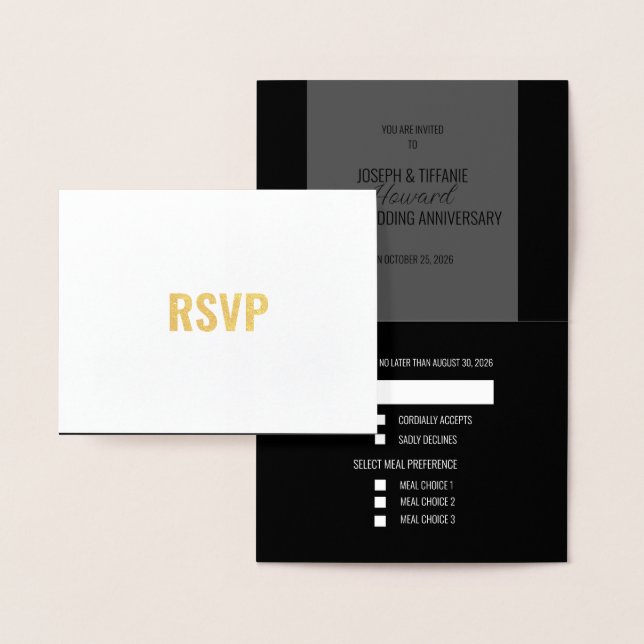 Carte de réponse RSVP pour l'anniversaire du maria (Affichage)