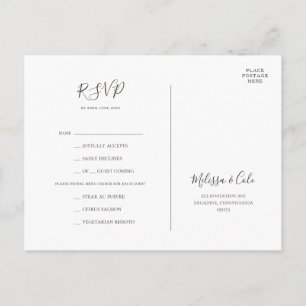 Carte de réponse RSVP pour le choix de menu   Hive