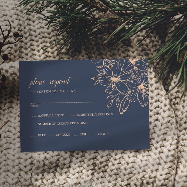Carte de réponse RSVP pour le choix du menu de mar (Créateur téléchargé)