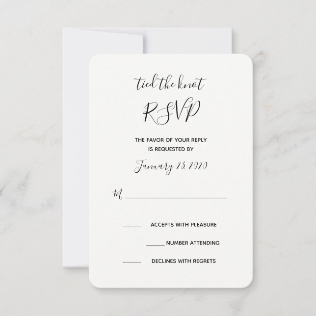 Carte de réponse RSVP pour le mariage (Devant)
