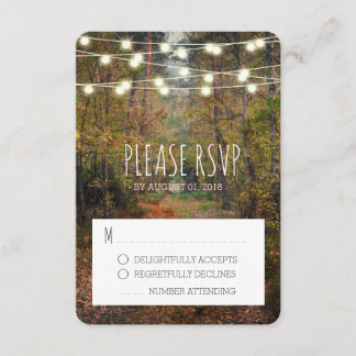 Carte de réponse RSVP pour le mariage des chemins 