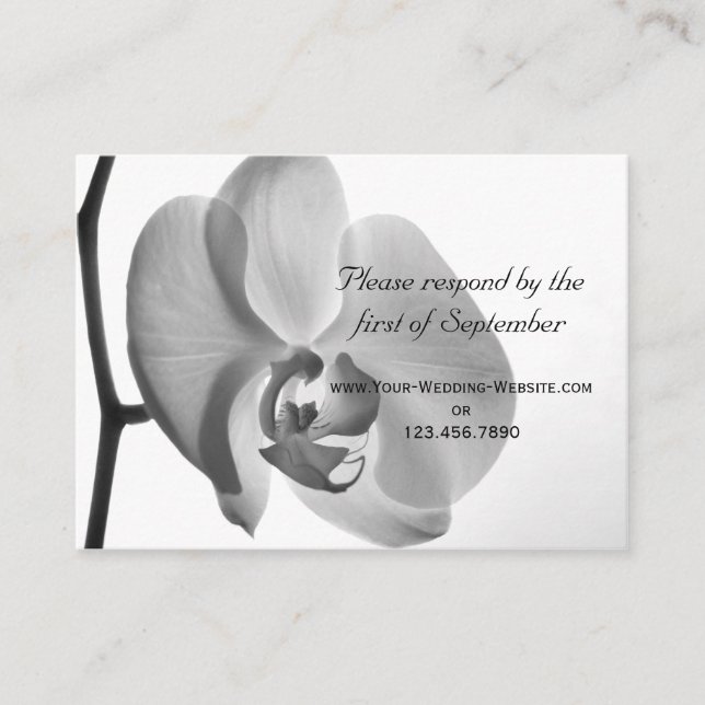 Carte de réponse RSVP pour le mariage des orchidée (Devant)