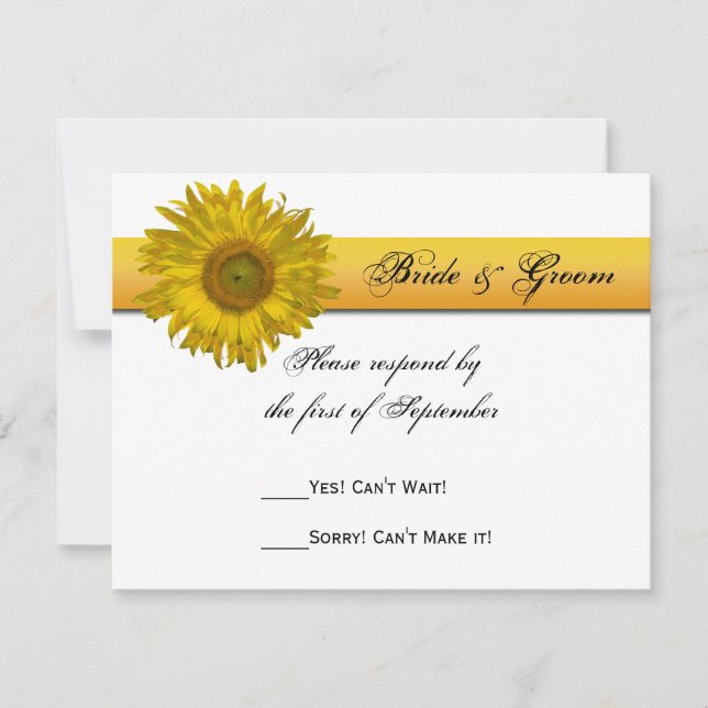 Carte de réponse RSVP pour le mariage en bande de  (Devant)