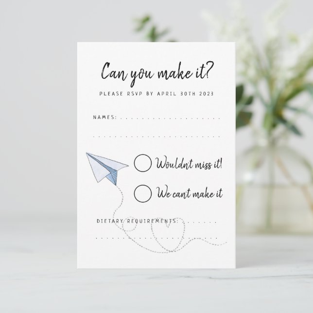 Carte de réponse RSVP pour le mariage 'Pack Your B (Debout devant)