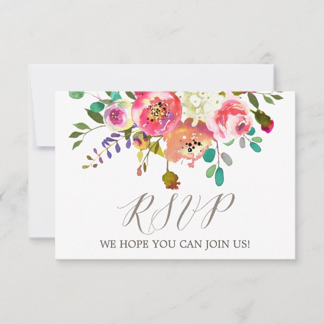 Carte de réponse RSVP pour le site Web de bouquet  (Devant)