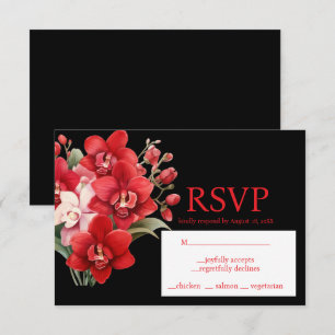 Carte de réponse RSVP pour les choix de menu Orchi